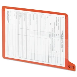 Smead 1/3-Cut End Tab Out 8.5 in. x 11 in. Colored Poly Out Guides with Pockets - Red (25/Box)