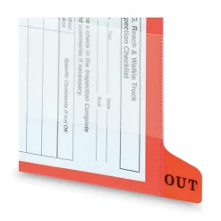 Smead 1/3-Cut End Tab Out 8.5 in. x 11 in. Colored Poly Out Guides with Pockets - Red (25/Box)