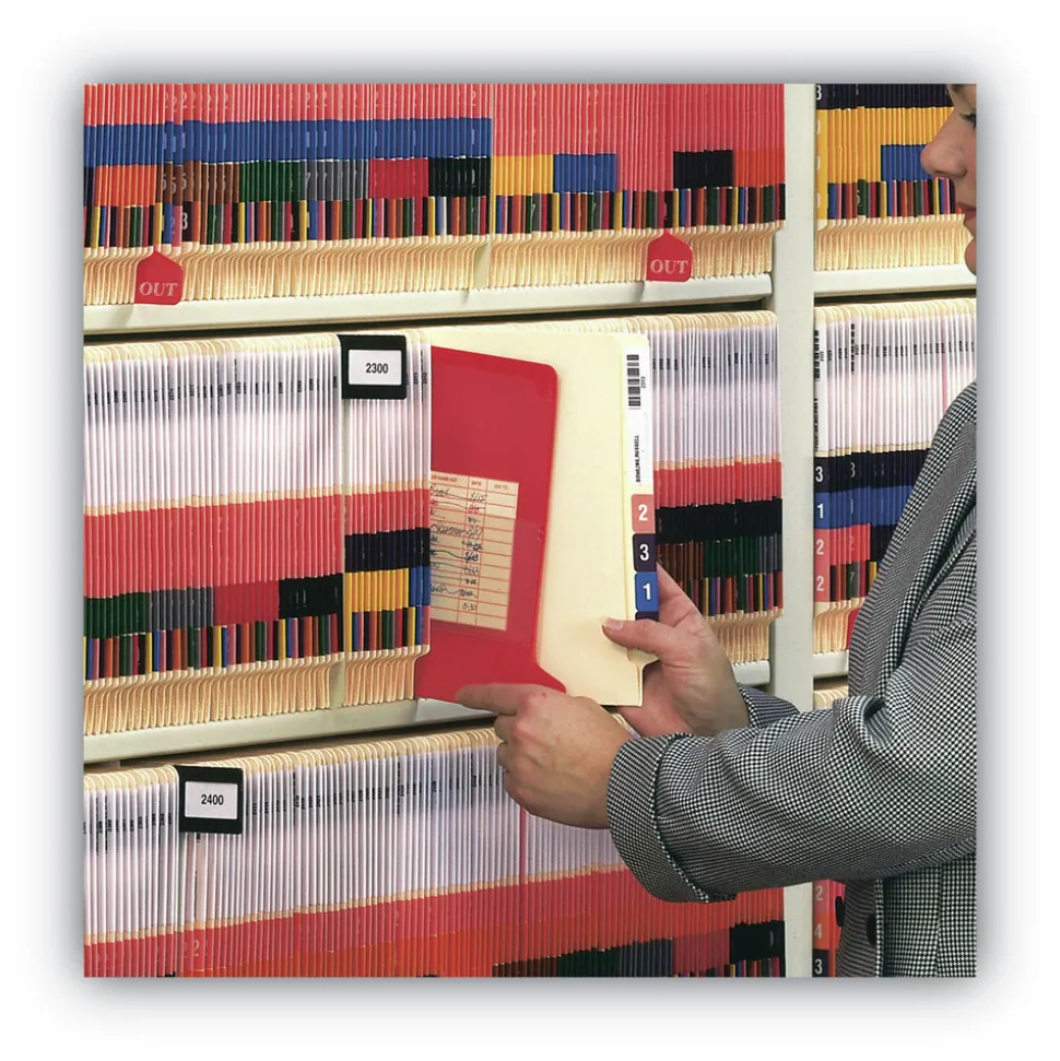 Smead 1/3-Cut End Tab Out 8.5 in. x 11 in. Colored Poly Out Guides with Pockets - Red (25/Box)