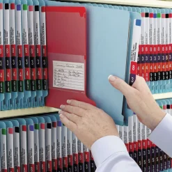 Smead 1/3-Cut End Tab Out 8.5 in. x 11 in. Colored Poly Out Guides with Pockets - Red (25/Box)