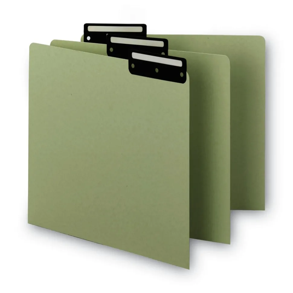 Smead 1/3-Cut Tab 8.5 in. x 11 in. Recycled Blank Top Tab File Guides - Green (50/Box)