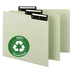 Smead 1/3-Cut Tab 8.5 in. x 11 in. Recycled Blank Top Tab File Guides - Green (50/Box)