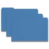 Smead 1/3-Cut Tabs Assorted Legal Size 1 in. Expansion Recycled Heavy Pressboard Folders - Dark Blue (25/Box)