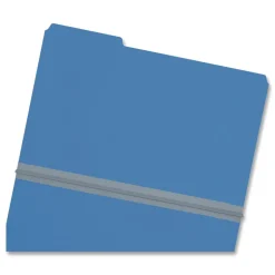 Smead 1/3-Cut Tabs Assorted Legal Size 1 in. Expansion Recycled Heavy Pressboard Folders - Dark Blue (25/Box)