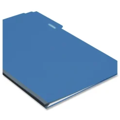 Smead 1/3-Cut Tabs Assorted Legal Size 1 in. Expansion Recycled Heavy Pressboard Folders - Dark Blue (25/Box)