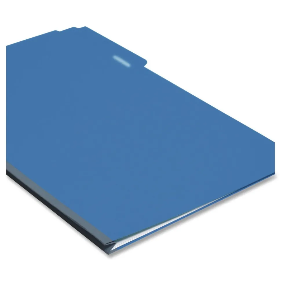 Smead 1/3-Cut Tabs Assorted Legal Size 1 in. Expansion Recycled Heavy Pressboard Folders - Dark Blue (25/Box)