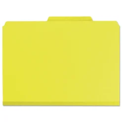 Smead 1/3-Cut Tabs Assorted Letter Size 1 in. Expansion Recycled Heavy Pressboard Folders - Yellow (25/Box)