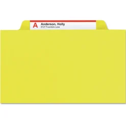 Smead 1/3-Cut Tabs Assorted Letter Size 1 in. Expansion Recycled Heavy Pressboard Folders - Yellow (25/Box)