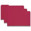 Smead 1/3-Cut Tabs Assorted Legal Size 1 in. Expansion Recycled Heavy Pressboard Folders - Bright Red (25/Box)