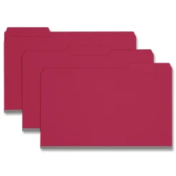Smead 1/3-Cut Tabs Assorted Legal Size 1 in. Expansion Recycled Heavy Pressboard Folders - Bright Red (25/Box)