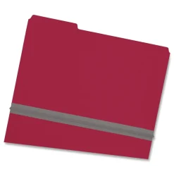 Smead 1/3-Cut Tabs Assorted Legal Size 1 in. Expansion Recycled Heavy Pressboard Folders - Bright Red (25/Box)