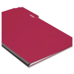 Smead 1/3-Cut Tabs Assorted Legal Size 1 in. Expansion Recycled Heavy Pressboard Folders - Bright Red (25/Box)