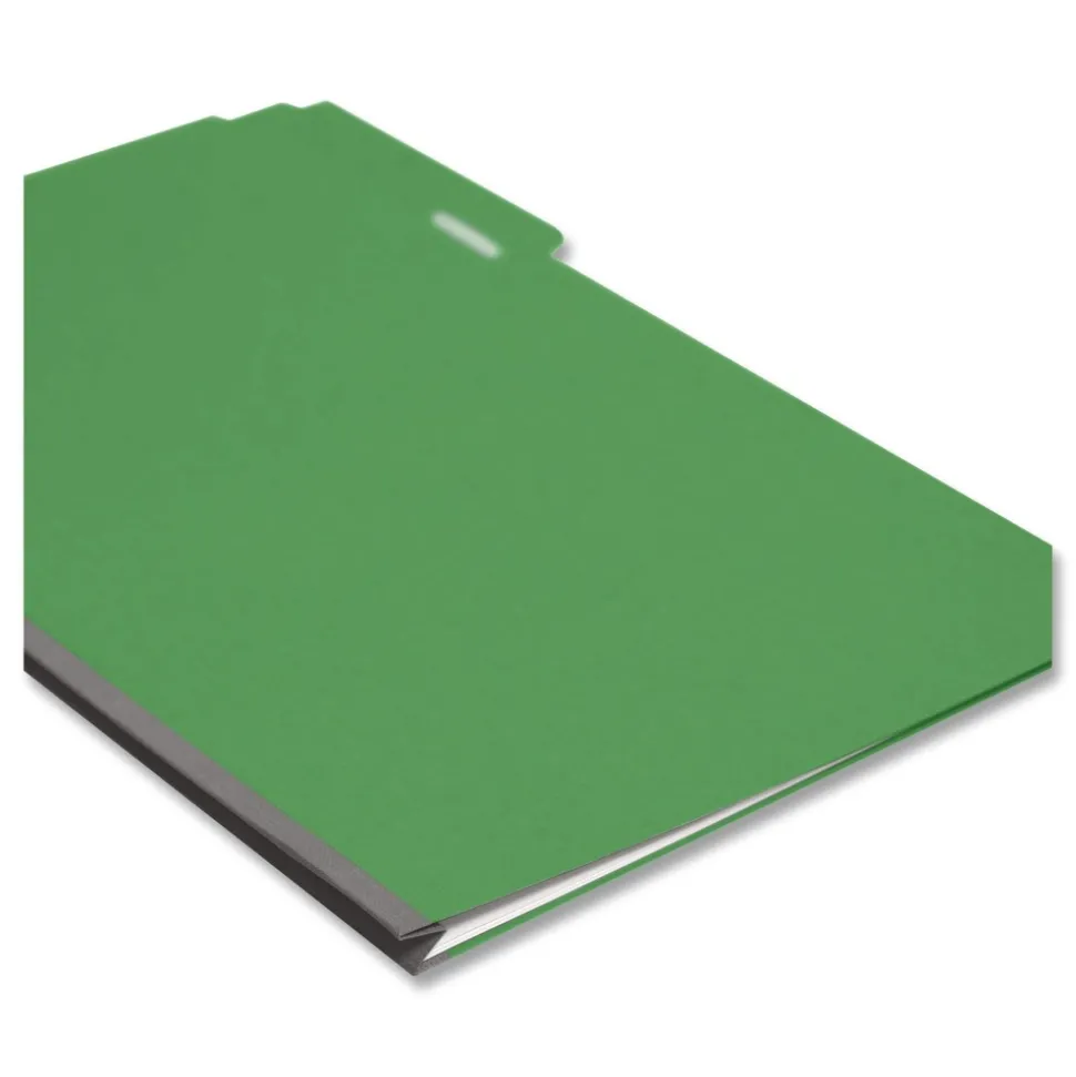 Smead 1/3-Cut Tabs Assorted Legal Size 1 in. Expansion Recycled Heavy Pressboard Folders - Green (25/Box)