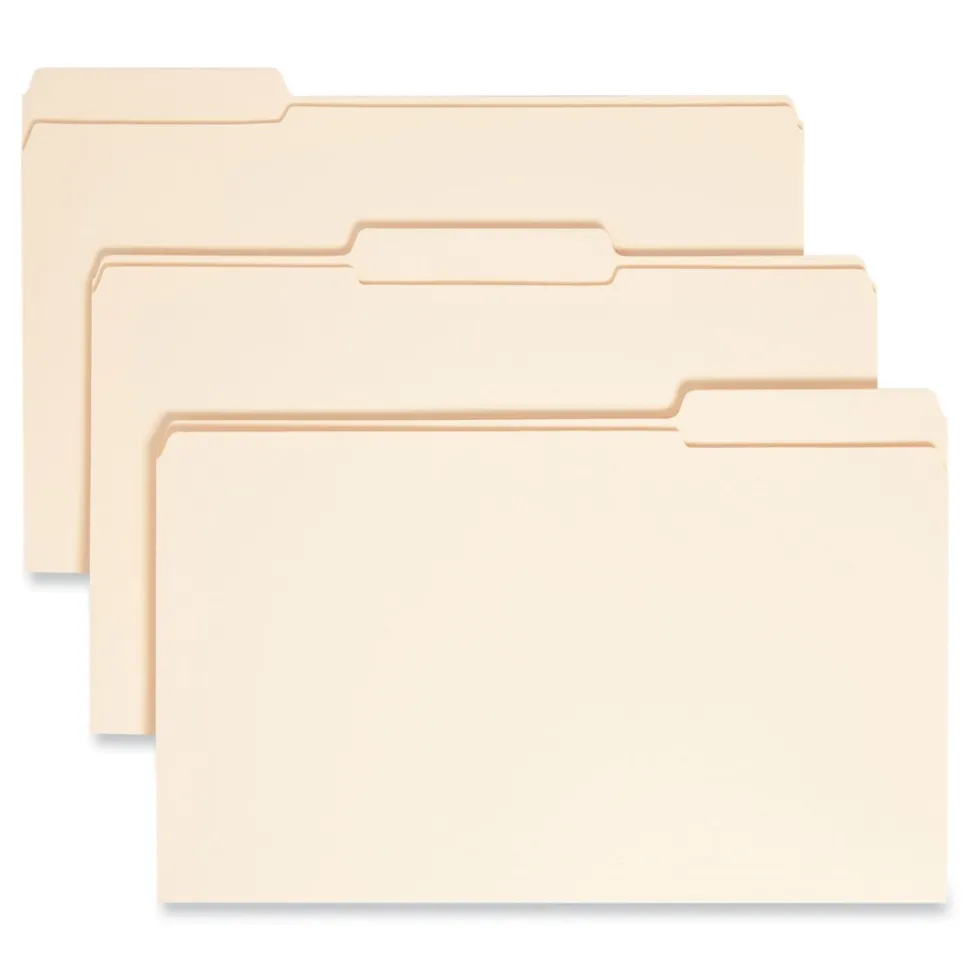 Smead 1/3-Cut Tabs Assorted Legal Size 0.75 in. Expansion 14-pt Reinforced Tab Manila File Folders - Manila (100/Box)