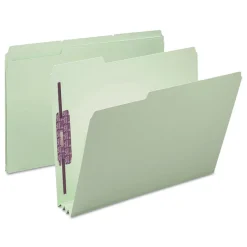 Smead 1/3-Cut Tabs 3-in Expansion 2 SafeSHIELD Fasteners Letter Size Recycled Pressboard Fastener Folders - Gray-Green (25/Box)