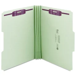 Smead 1/3-Cut Tabs 3-in Expansion 2 SafeSHIELD Fasteners Letter Size Recycled Pressboard Fastener Folders - Gray-Green (25/Box)
