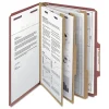 Smead Eight SafeSHIELD Fasteners 2/5-Cut Tabs 3 Dividers Legal Size Pressboard Classification Folders - Red (10/Box)