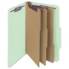 Smead Eight SafeSHIELD Fasteners 2/5-Cut Tabs 3 Dividers Legal Size Pressboard Classification Folders - Gray-Green (10/Box)