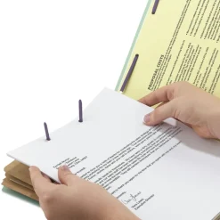 Smead Eight SafeSHIELD Fasteners 2/5-Cut Tabs 3 Dividers Legal Size Pressboard Classification Folders - Gray-Green (10/Box)