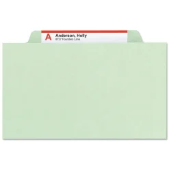 Smead Eight SafeSHIELD Fasteners 2/5-Cut Tabs 3 Dividers Legal Size Pressboard Classification Folders - Gray-Green (10/Box)