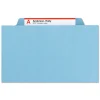 Smead Eight-Section 3-Divider Pressboard Top Tab Classification Folders - Legal Size/Blue (10/Box)