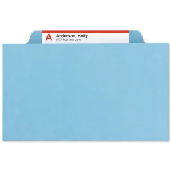 Smead Eight-Section 3-Divider Pressboard Top Tab Classification Folders - Legal Size/Blue (10/Box)