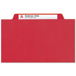 Smead Eight-Section Pressboard Top Tab Classification Folders - Bright Red/Legal Size (10/Box)
