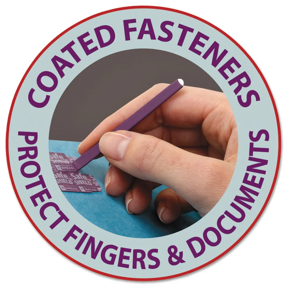 Smead End Tab Pressboard Classification Folders with Six SafeSHIELD Fasteners - Letter, Dark Blue (10/Box)