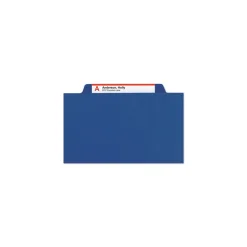 Smead Four SafeSHIELD Fasteners 1 Divider Legal Size Four-Section Pressboard Top Tab Classification Folders - Dark Blue (10/Box)
