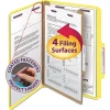 Smead Four-Section Pressboard Top Tab Classification Folders - Yellow/Legal Size (10/Box)