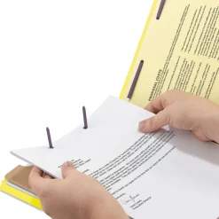 Smead Four-Section Pressboard Top Tab Classification Folders - Yellow/Legal Size (10/Box)