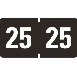 Smead "25-in 0.75 in. x 1.5 in. Yearly End Tab File Folder Labels - Black (1-Roll)