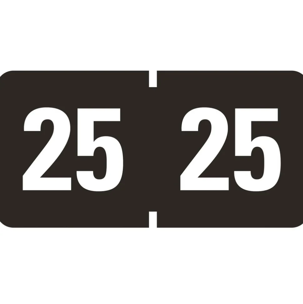 Smead "25-in 0.75 in. x 1.5 in. Yearly End Tab File Folder Labels - Black (1-Roll)