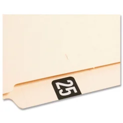 Smead "25-in 0.75 in. x 1.5 in. Yearly End Tab File Folder Labels - Black (1-Roll)