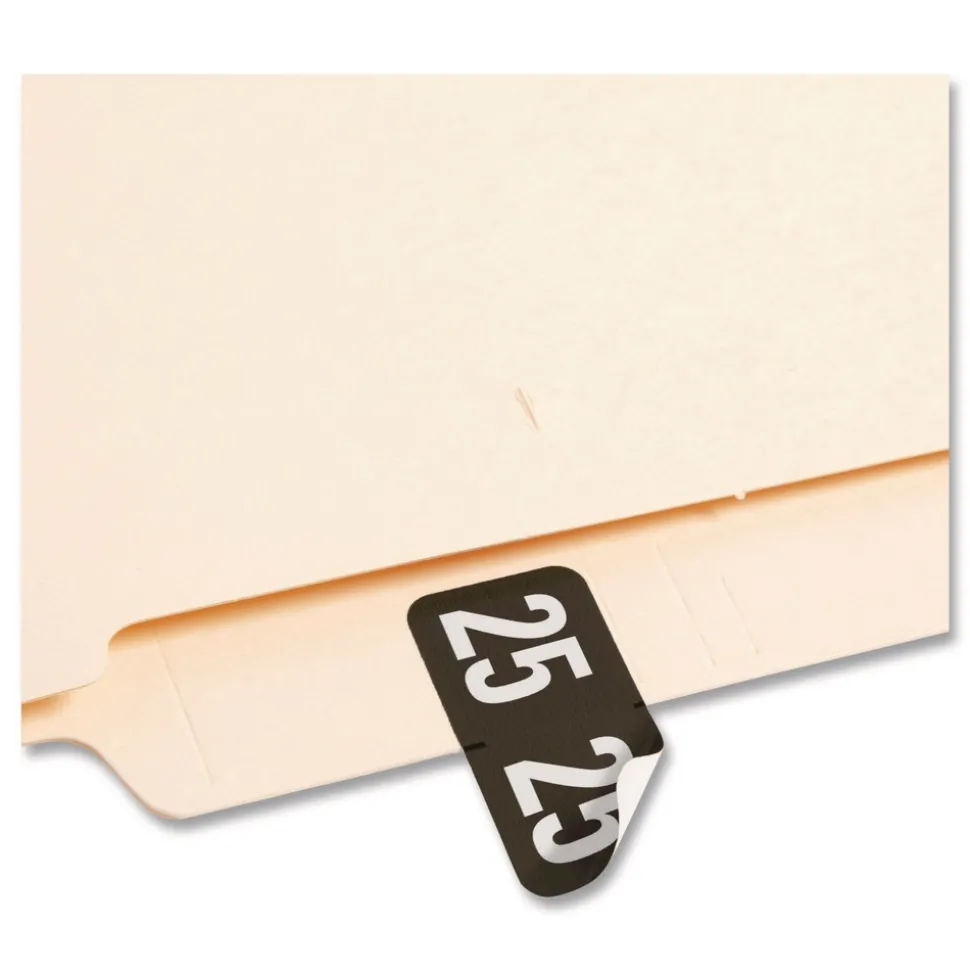 Smead "25-in 0.75 in. x 1.5 in. Yearly End Tab File Folder Labels - Black (1-Roll)