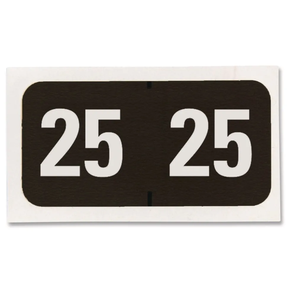 Smead "25-in 0.75 in. x 1.5 in. Yearly End Tab File Folder Labels - Black (1-Roll)