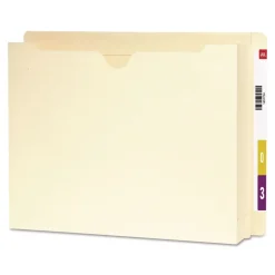 Smead Letter Size Straight Tab Heavyweight End Tab File Jacket with 2 in. Expansion - Manila (25/Box)