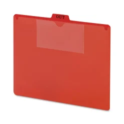 Smead 2-Pocket Style 1/5-Cut Top Tab Out 8.5 in. x 11 in. Poly Out Guide - Red (50/Box)