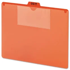 Smead 2-Pocket Style 1/5-Cut Top Tab Out 8.5 in. x 11 in. Poly Out Guide - Red (50/Box)