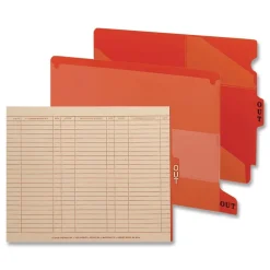 Smead 2-Pocket Style 1/5-Cut Top Tab Out 8.5 in. x 11 in. Poly Out Guide - Red (50/Box)