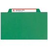 Smead Pressboard Eight-Section Top Tab Classification Folders - Legal, Green (10/Box)