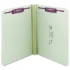 Smead Recycled Pressboard Fastener Folders with Straight Tabs - Letter, Gray/Green (25/Box)
