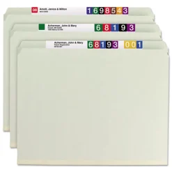 Smead Recycled Pressboard Fastener Folders with Straight Tabs - Letter, Gray/Green (25/Box)