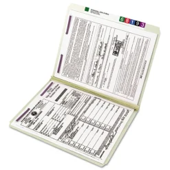 Smead Recycled Pressboard Fastener Folders with Straight Tabs - Letter, Gray/Green (25/Box)