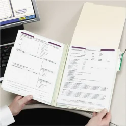 Smead Recycled Pressboard Fastener Folders with 1/3-Cut Tabs - Legal, Gray/Green (25/Box)