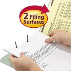 Smead Recycled Pressboard Fastener Folders with 1/3-Cut Tabs - Legal, Gray/Green (25/Box)