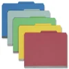 Smead 6-Section Pressboard Top Tab Classification Folders with 6 SafeSHIELD Fasteners - Letter Size/Assorted (10/Box)