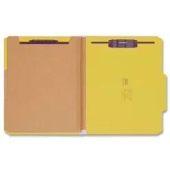 Smead 6-Section Pressboard Top Tab Classification Folders with 6 SafeSHIELD Fasteners - Letter Size/Assorted (10/Box)