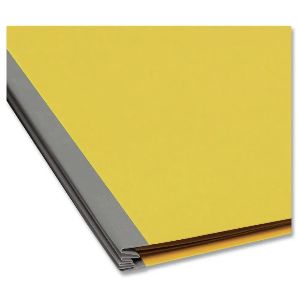 Smead 6-Section Pressboard Top Tab Classification Folders with 6 SafeSHIELD Fasteners - Letter Size/Assorted (10/Box)