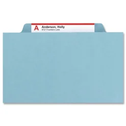 Smead 6-Section Pressboard Top Tab Classification Folders with 6 SafeSHIELD Fasteners - Letter Size/Assorted (10/Box)